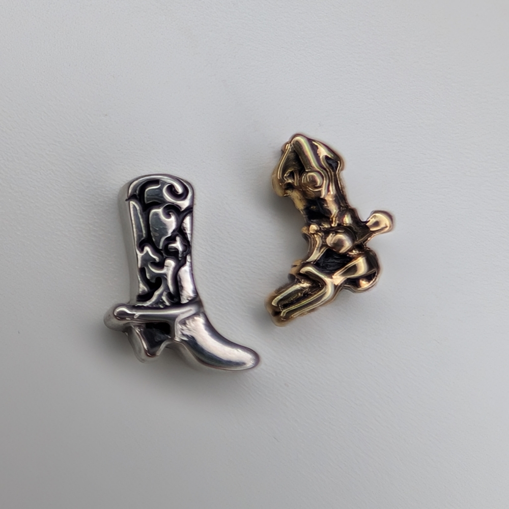 Origami Owl Silver and Gold Cowboy Boot Charms
